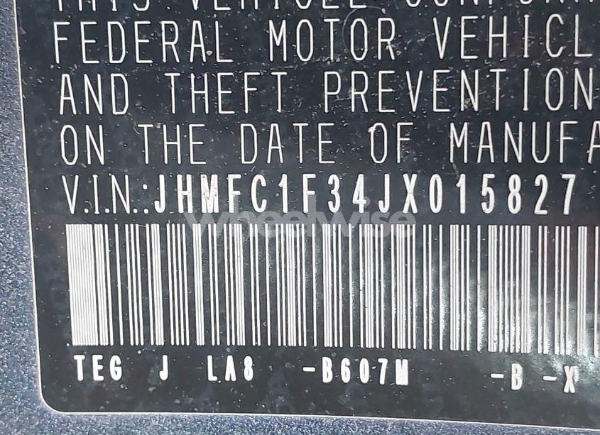 Photo 9 of 2018 Honda Civic EX-T (VIN JHMFC1F34JX015827)