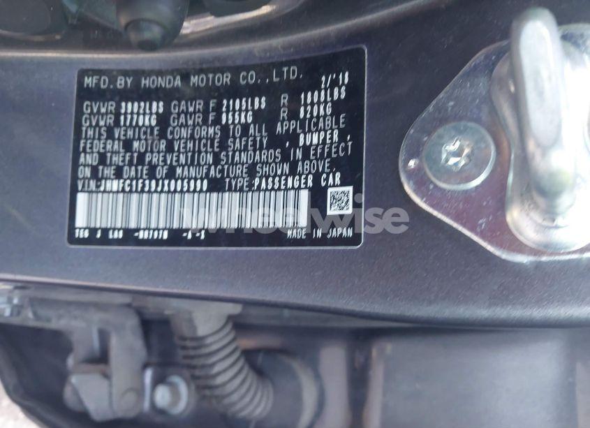 Photo 9 of 2018 Honda Civic EX-T (VIN JHMFC1F39JX005990)