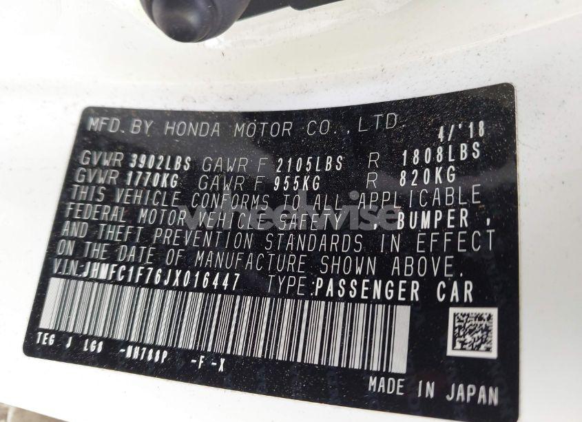 Photo 9 of 2018 Honda Civic EX-L (VIN JHMFC1F76JX016447)