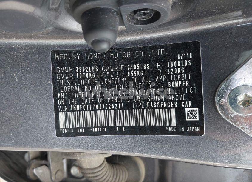 Photo 9 of 2018 Honda Civic EX-L (VIN JHMFC1F76JX025214)