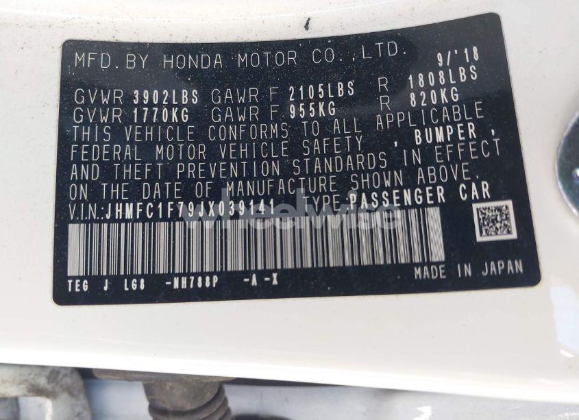 Photo 9 of 2018 Honda Civic EX-L (VIN JHMFC1F79JX039141)