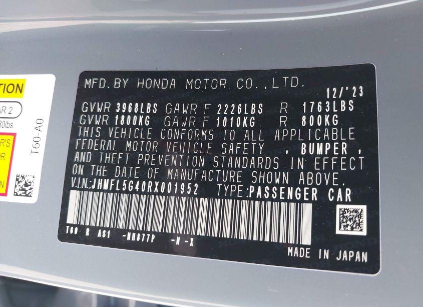 Photo 9 of 2024 Honda Civic TYPE R BASE (M6) (VIN JHMFL5G40RX001952)