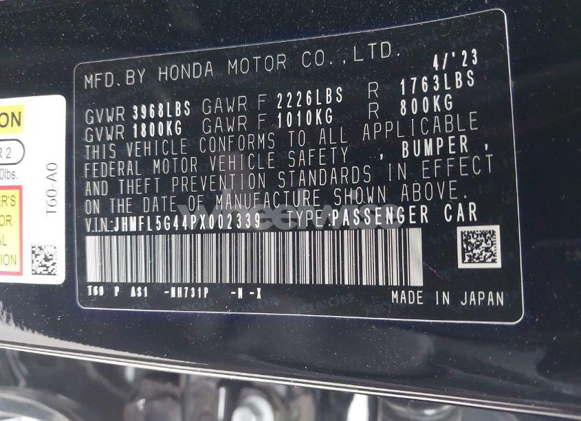 Photo 9 of 2023 Honda Civic TYPE R TOURING (VIN JHMFL5G44PX002339)