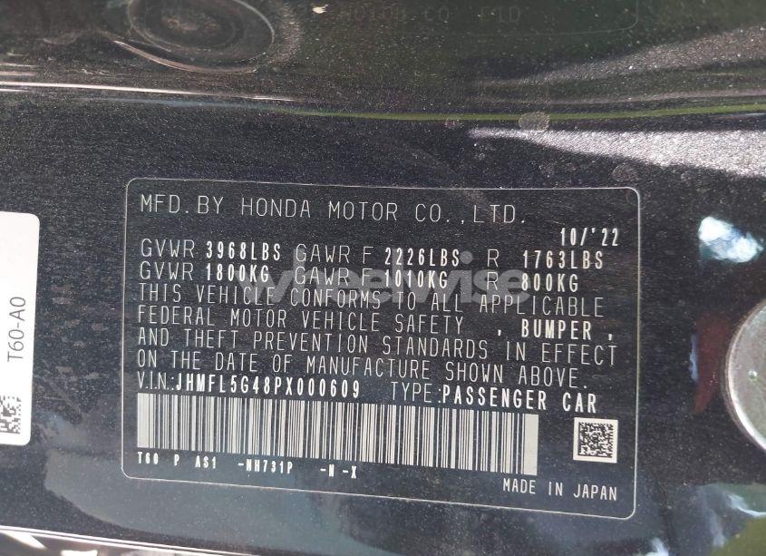 Photo 9 of 2023 Honda Civic TYPE R TOURING (VIN JHMFL5G48PX000609)