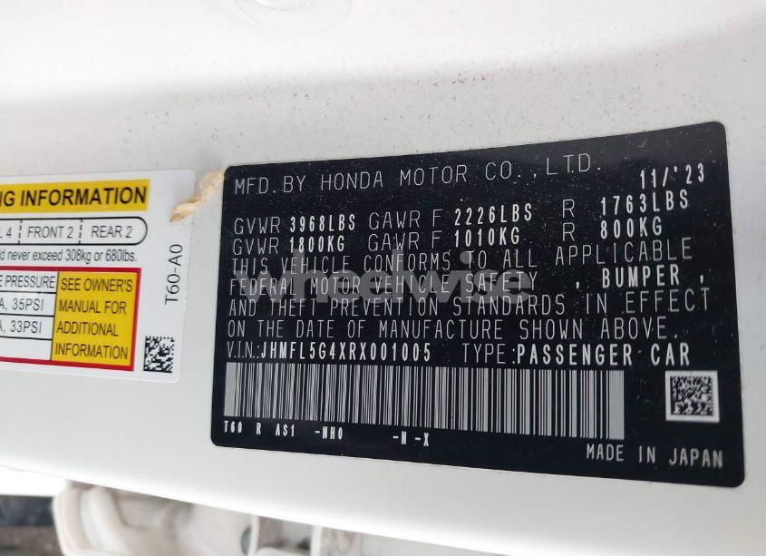 Photo 9 of 2024 Honda Civic TYPE R (VIN JHMFL5G4XRX001005)