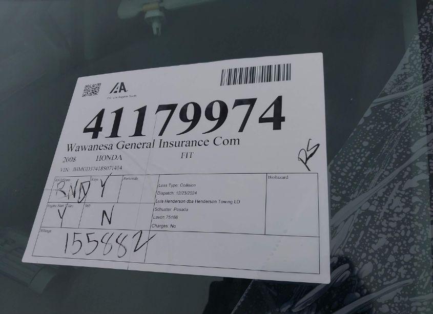 Photo 12 of 2008 Honda Fit (VIN JHMGD37418S071414)