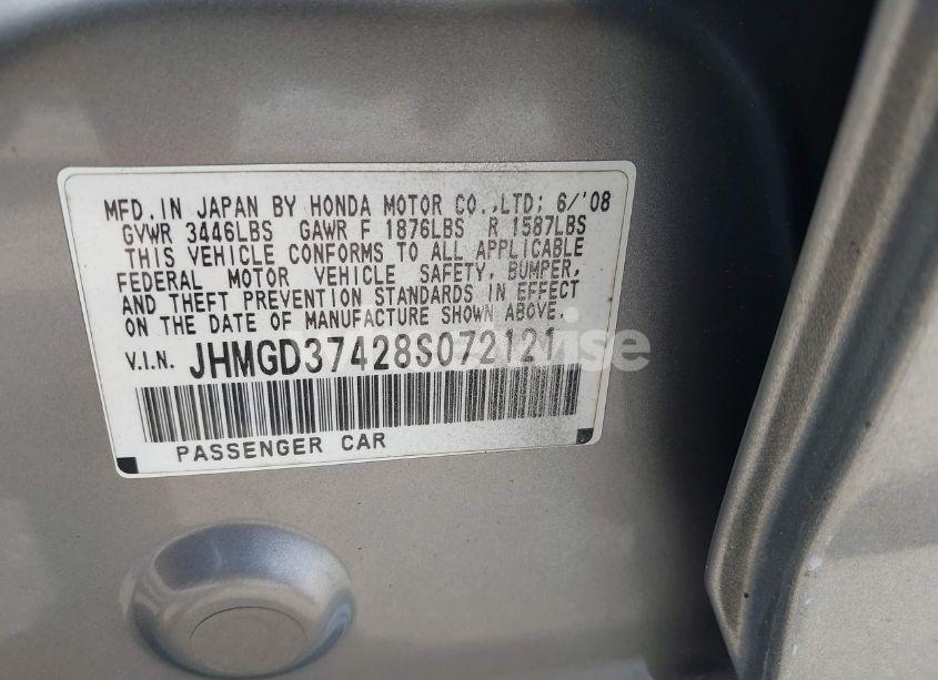 Photo 9 of 2008 Honda Fit (VIN JHMGD37428S072121)