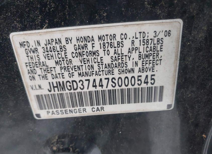 Photo 9 of 2007 Honda Fit (VIN JHMGD37447S000545)