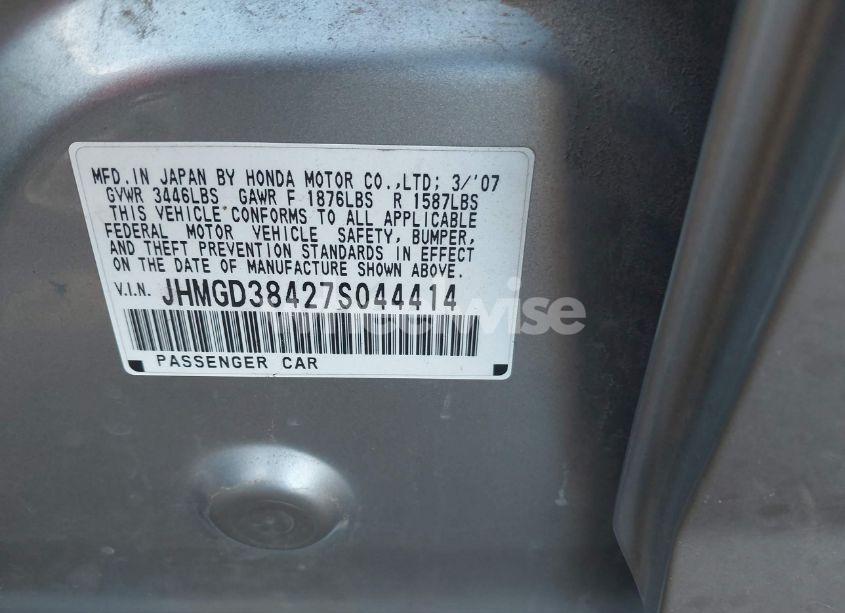 Photo 9 of 2007 Honda Fit (VIN JHMGD38427S044414)