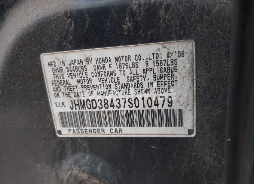 Photo 9 of 2007 Honda Fit (VIN JHMGD38437S010479)