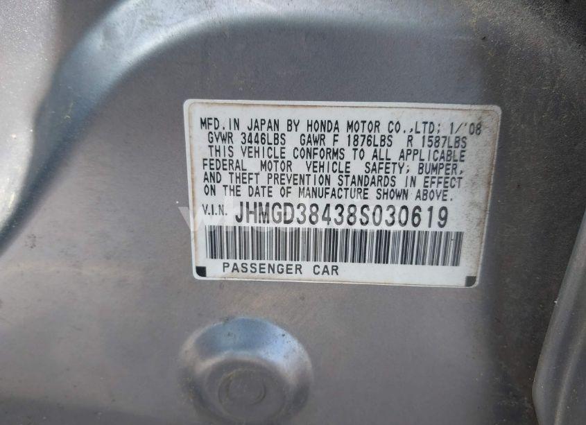 Photo 9 of 2008 Honda Fit (VIN JHMGD38438S030619)