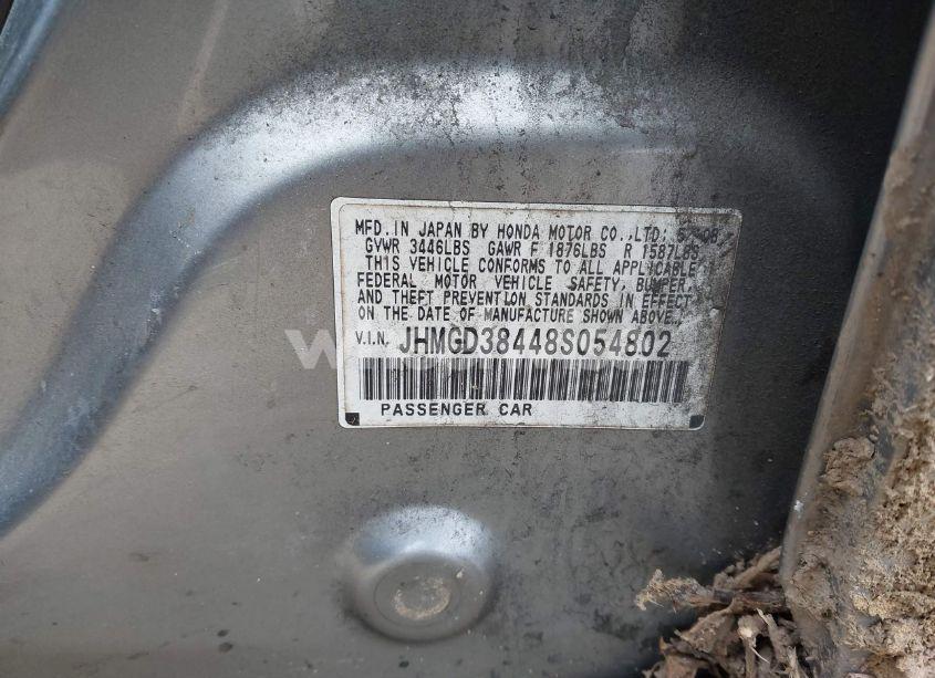 Photo 9 of 2008 Honda Fit (VIN JHMGD38448S054802)