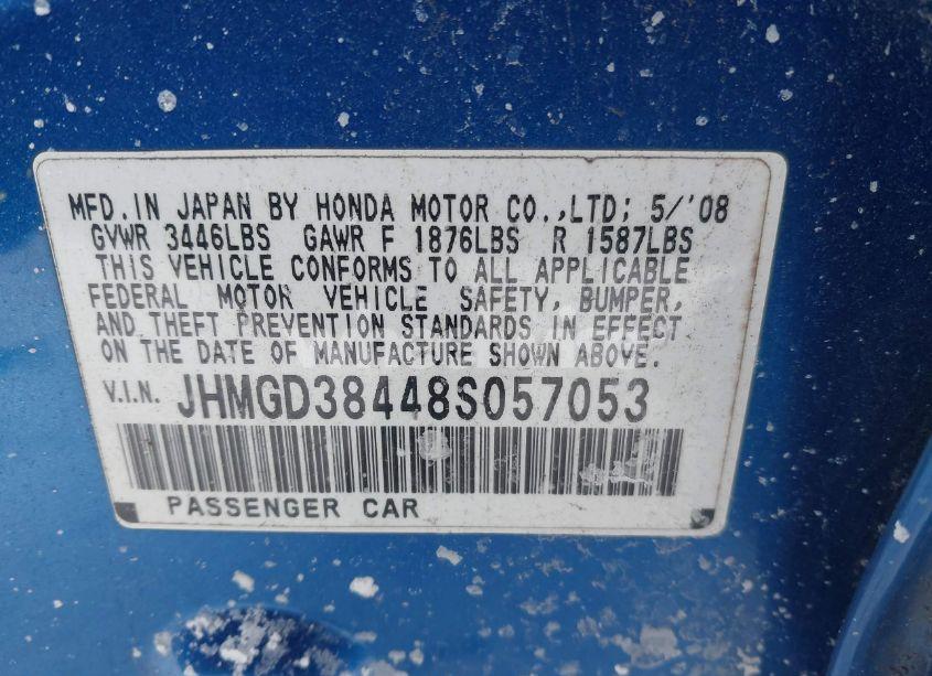 Photo 9 of 2008 Honda Fit (VIN JHMGD38448S057053)