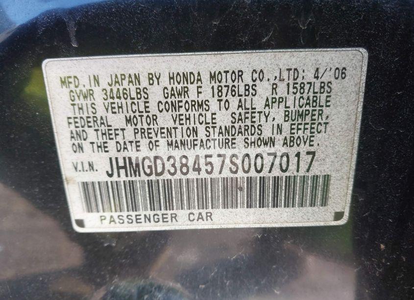 Photo 9 of 2007 Honda Fit (VIN JHMGD38457S007017)