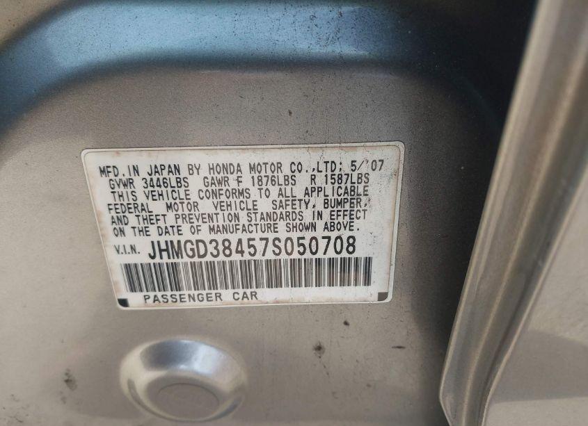 Photo 9 of 2007 Honda Fit (VIN JHMGD38457S050708)