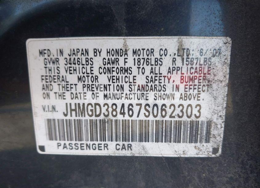 Photo 9 of 2007 Honda Fit (VIN JHMGD38467S062303)