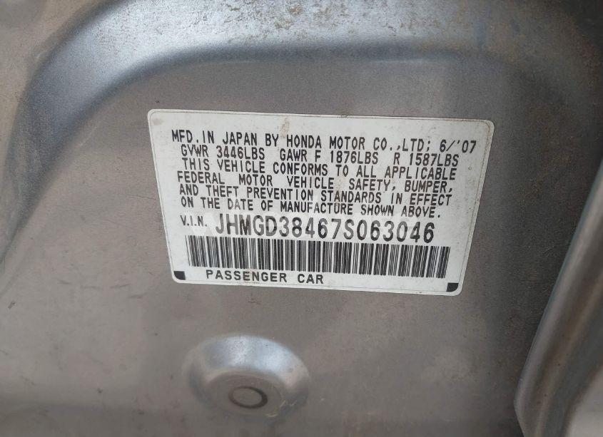 Photo 9 of 2007 Honda Fit (VIN JHMGD38467S063046)