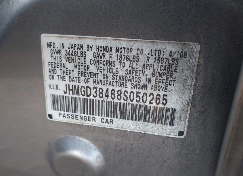 Photo 9 of 2008 Honda Fit (VIN JHMGD38468S050265)