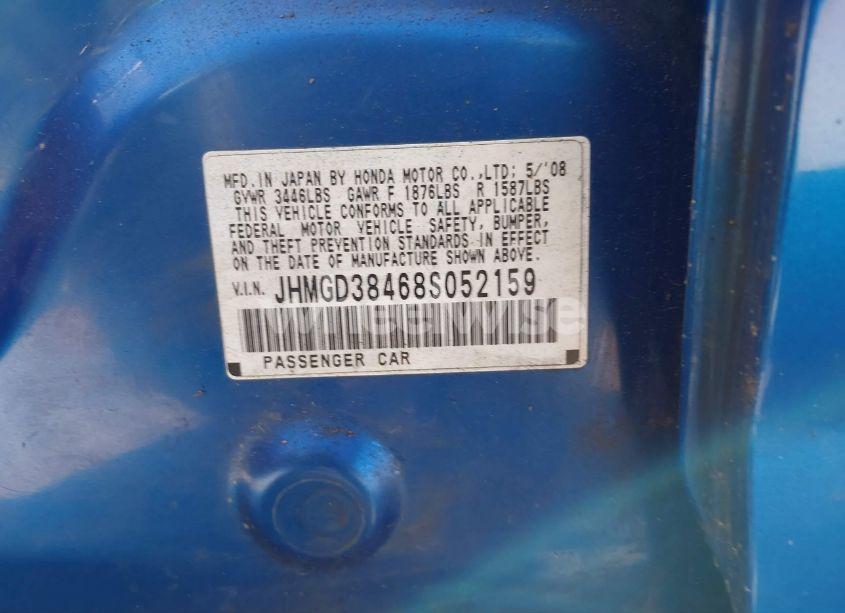 Photo 9 of 2008 Honda Fit (VIN JHMGD38468S052159)