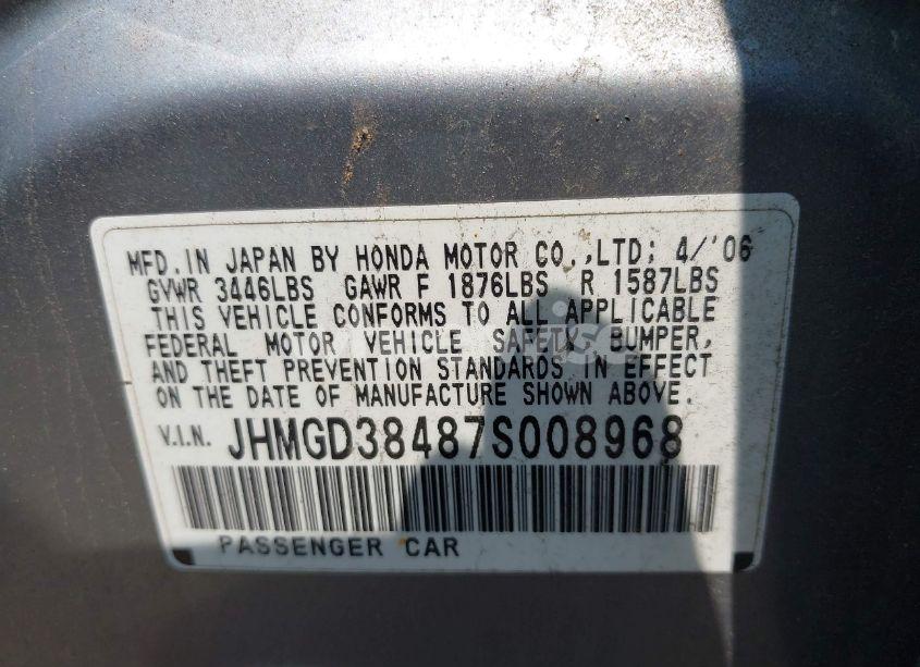 Photo 9 of 2007 Honda Fit (VIN JHMGD38487S008968)