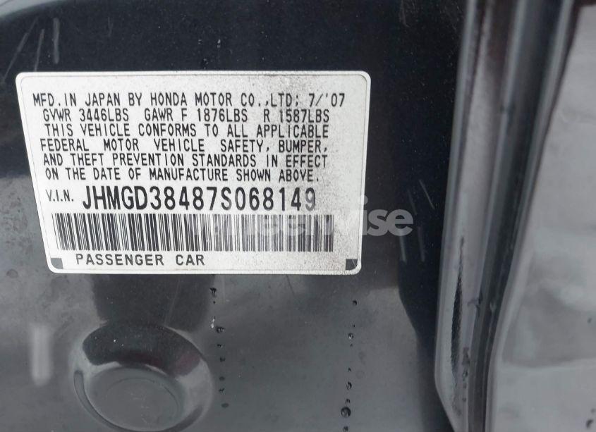 Photo 9 of 2007 Honda Fit (VIN JHMGD38487S068149)