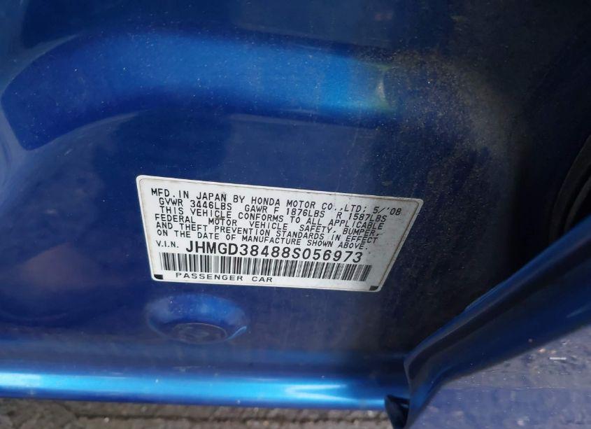 Photo 9 of 2008 Honda Fit (VIN JHMGD38488S056973)