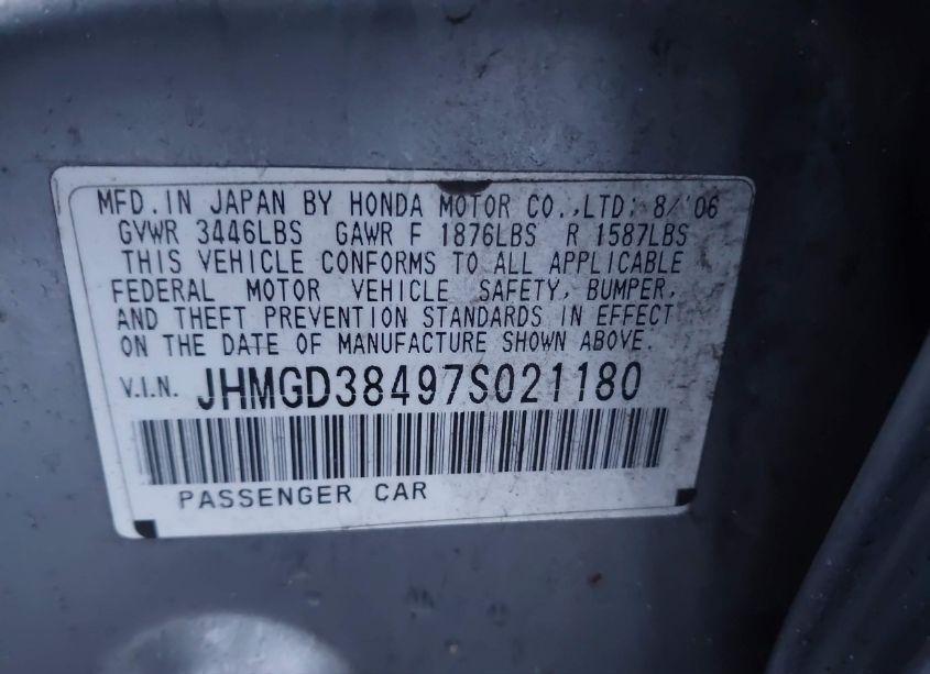 Photo 9 of 2007 Honda Fit (VIN JHMGD38497S021180)