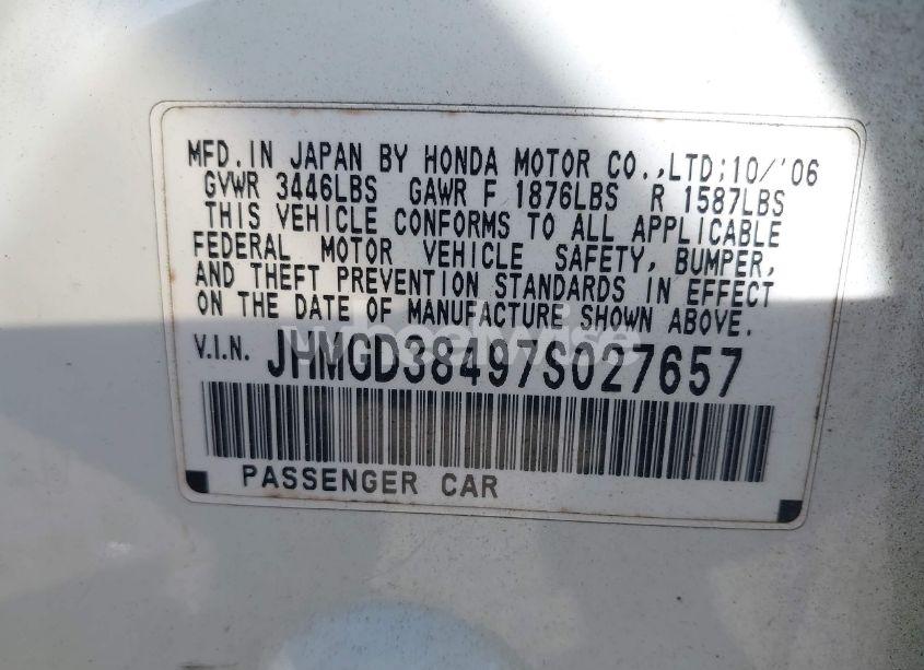 Photo 9 of 2007 Honda Fit (VIN JHMGD38497S027657)