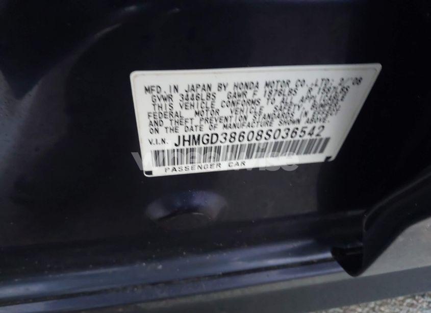 Photo 9 of 2008 Honda Fit SPORT (VIN JHMGD38608S036542)