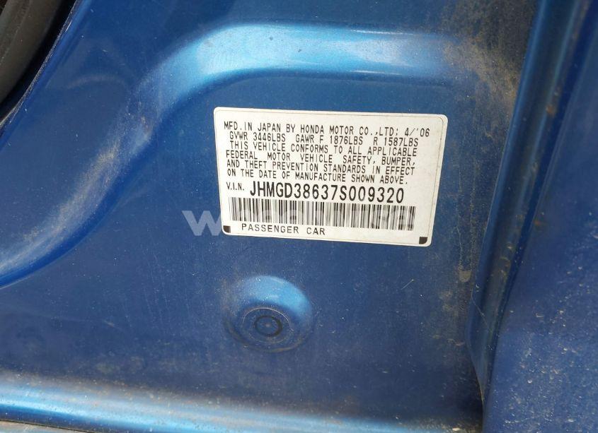 Photo 9 of 2007 Honda Fit SPORT (VIN JHMGD38637S009320)