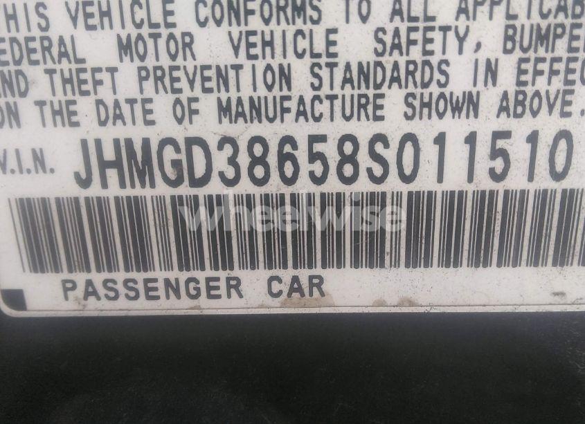 Photo 9 of 2008 Honda Fit SPORT (VIN JHMGD38658S011510)