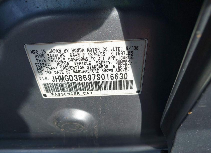 Photo 9 of 2007 Honda Fit SPORT (VIN JHMGD38697S016630)