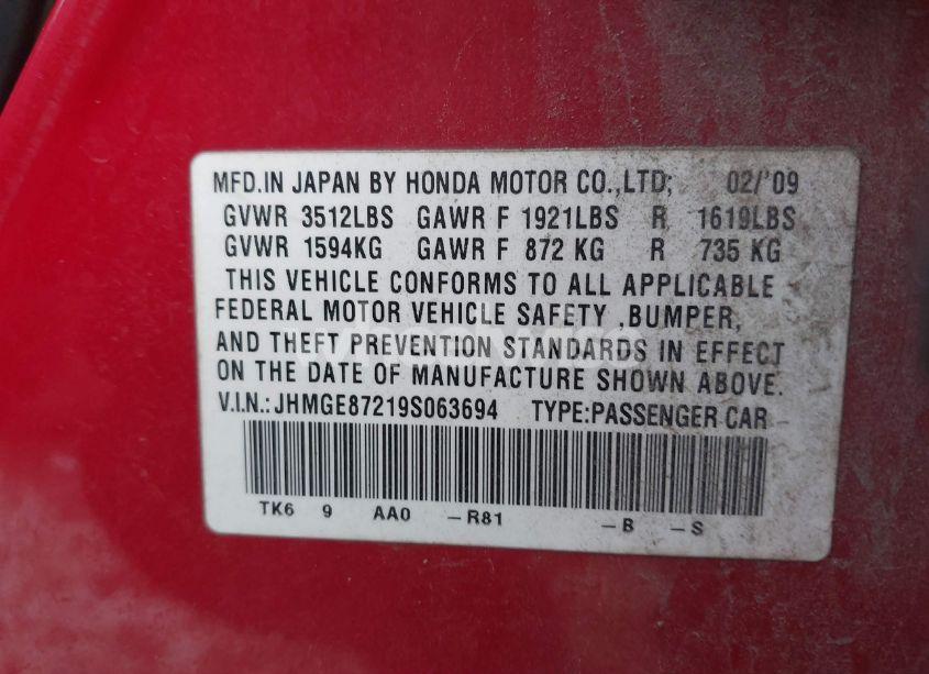 Photo 9 of 2009 Honda Fit (VIN JHMGE87219S063694)