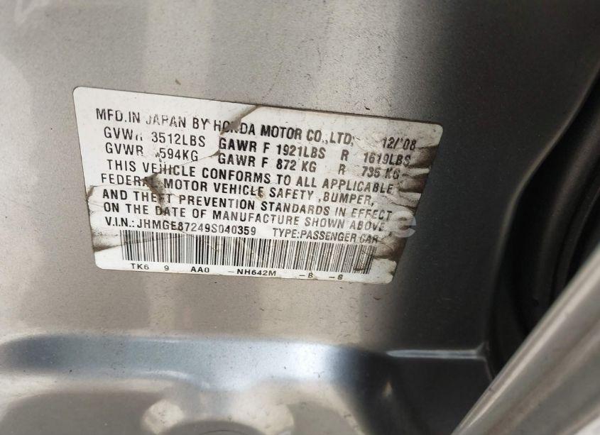 Photo 9 of 2009 Honda Fit (VIN JHMGE87249S040359)