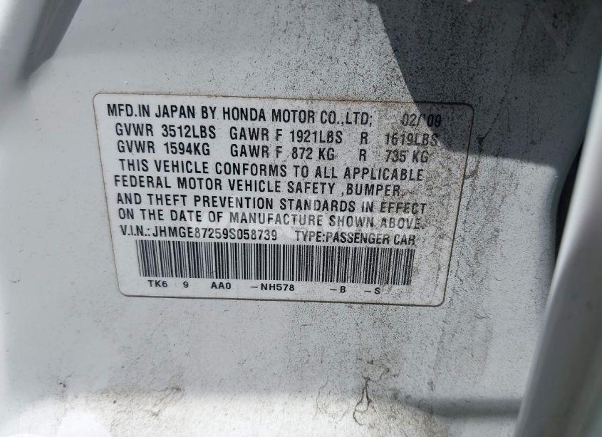 Photo 9 of 2009 Honda Fit (VIN JHMGE87259S058739)