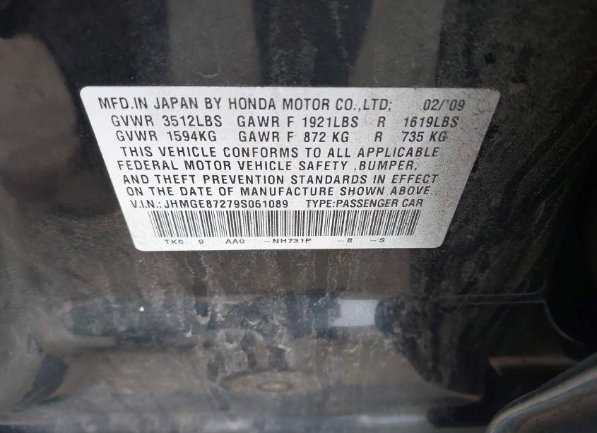 Photo 9 of 2009 Honda Fit (VIN JHMGE87279S061089)