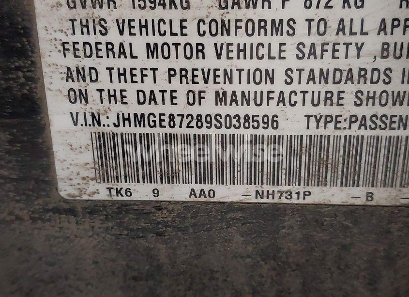 Photo 9 of 2009 Honda Fit (VIN JHMGE87289S038596)