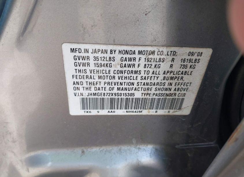 Photo 9 of 2009 Honda Fit (VIN JHMGE872X9S015305)