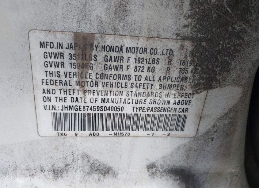 Photo 9 of 2009 Honda Fit SPORT (VIN JHMGE87459S040050)