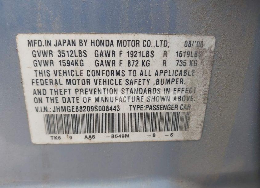 Photo 9 of 2009 Honda Fit (VIN JHMGE88209S008443)