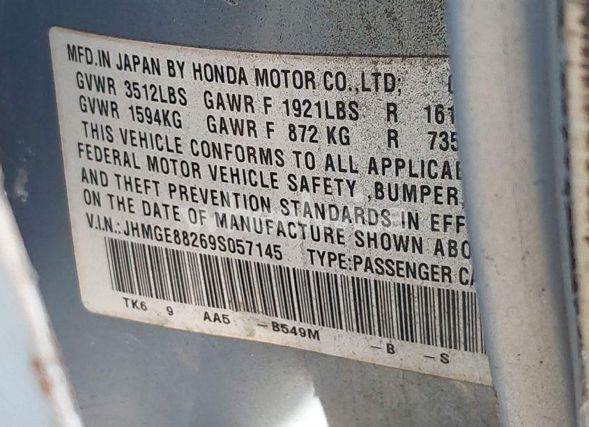 Photo 9 of 2009 Honda Fit (VIN JHMGE88269S057145)