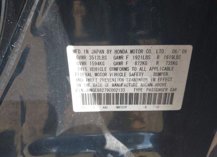 Photo 9 of 2009 Honda Fit (VIN JHMGE88279C002133)