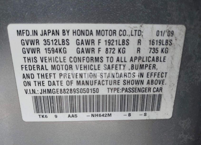 Photo 9 of 2009 Honda Fit (VIN JHMGE88289S050150)