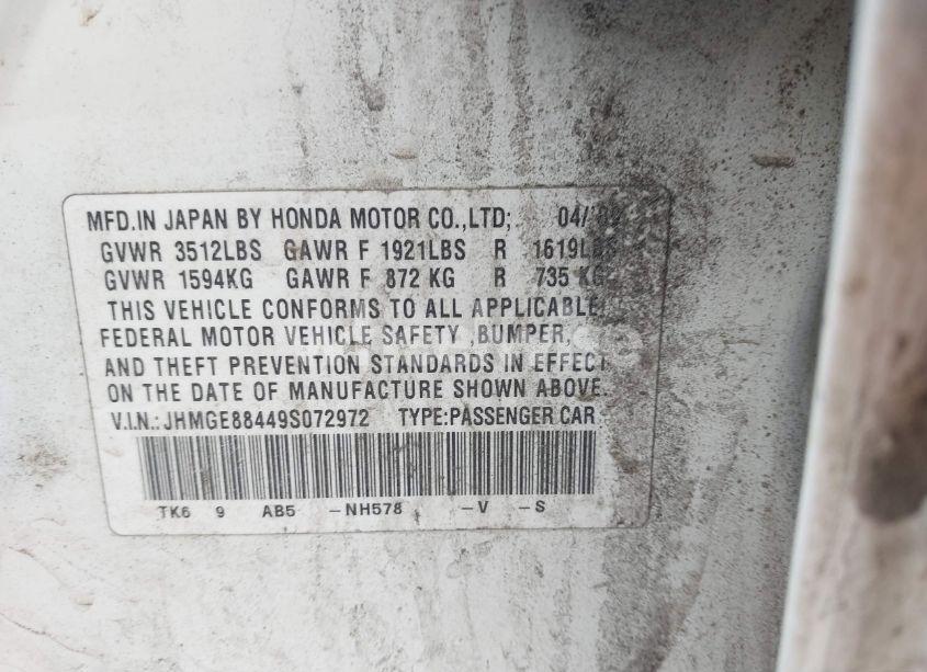 Photo 9 of 2009 Honda Fit SPORT (VIN JHMGE88449S072972)