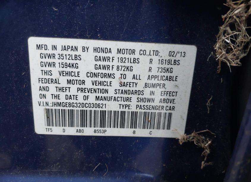 Photo 9 of 2013 Honda Fit (VIN JHMGE8G32DC030621)