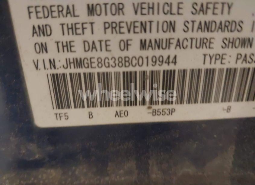 Photo 9 of 2011 Honda Fit (VIN JHMGE8G38BC019944)