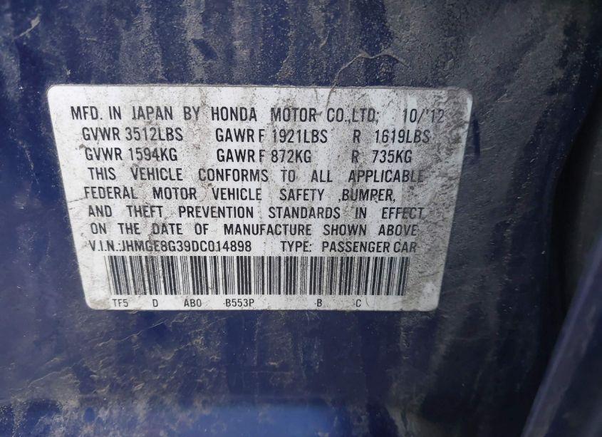 Photo 9 of 2013 Honda Fit (VIN JHMGE8G39DC014898)