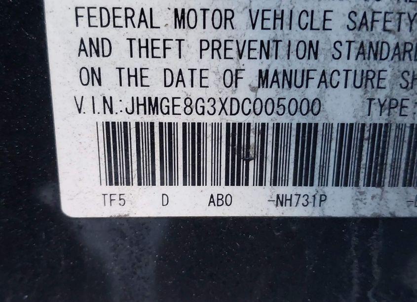 Photo 9 of 2013 Honda Fit (VIN JHMGE8G3XDC005000)