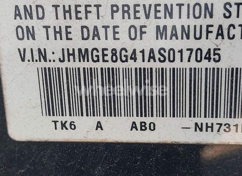 Photo 9 of 2010 Honda Fit SPORT (VIN JHMGE8G41AS017045)