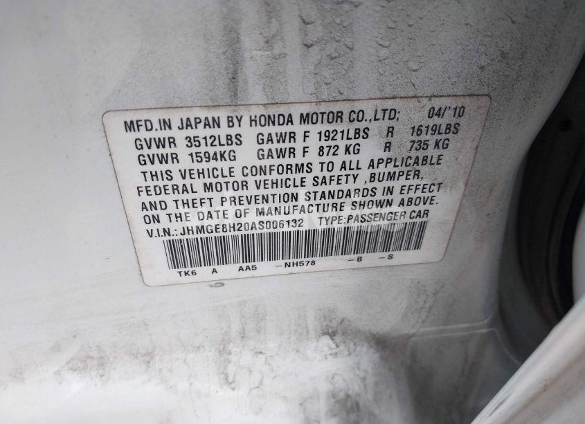 Photo 9 of 2010 Honda Fit (VIN JHMGE8H20AS006132)